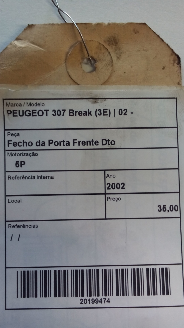 Fecho da Porta Frente Dto PEUGEOT 307 Break (3E) | 02 - (20199474).