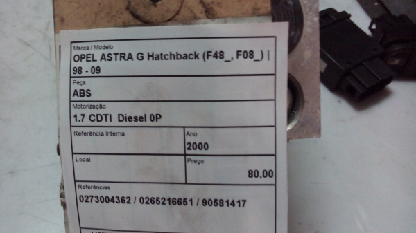 ABS OPEL ASTRA G Hatchback (F48_, F08_) | 98 - 09 (20201314).