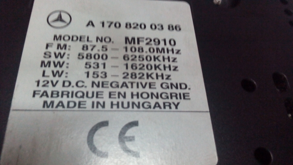 Radio MERCEDES-BENZ E-CLASS (W210) | 95 - 02 (20203732).